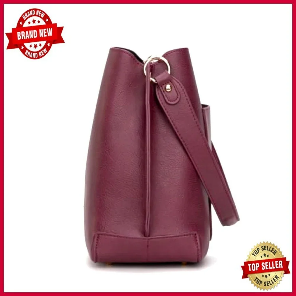 Medium Hobo Purse with Crossbody Strap, Premium PU Leather, Spacious Interior